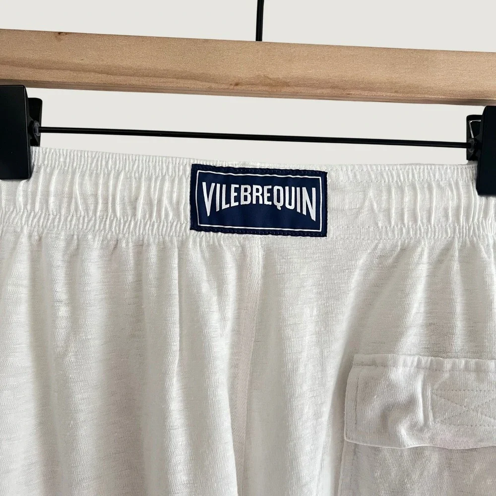 Vilebrequin Men's Beach at Home Linen Drawstring Pants White XXL EUC Relaxed Fit